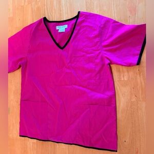 Bright Pink V-Neck Scrub Top
